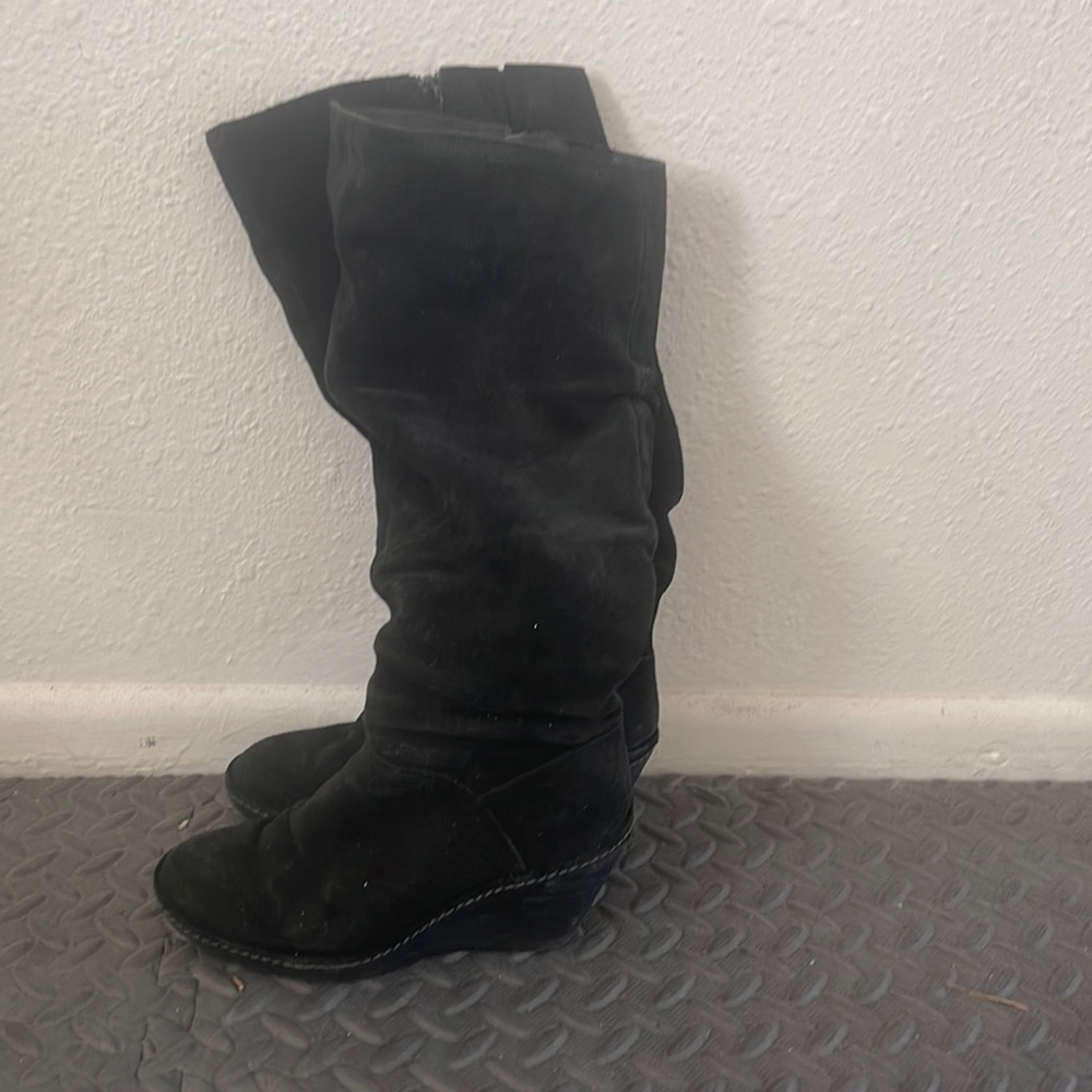 Sofft Leather upper sock boots.